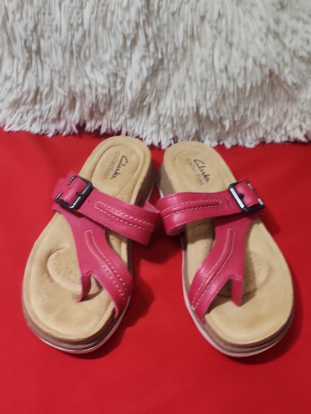 Clarks womens Brynn Madi Leather Buckle Slide Sandals